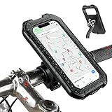 JUGUTA Soporte Movil Moto Impermeable, Ipx6 Rotación 360° Porta Movil Impermeable Con Carcasa Transparente Puerto De Carga, Antivibración Suporte Telemóvel Moto Para 5,5–7 Pulgadas