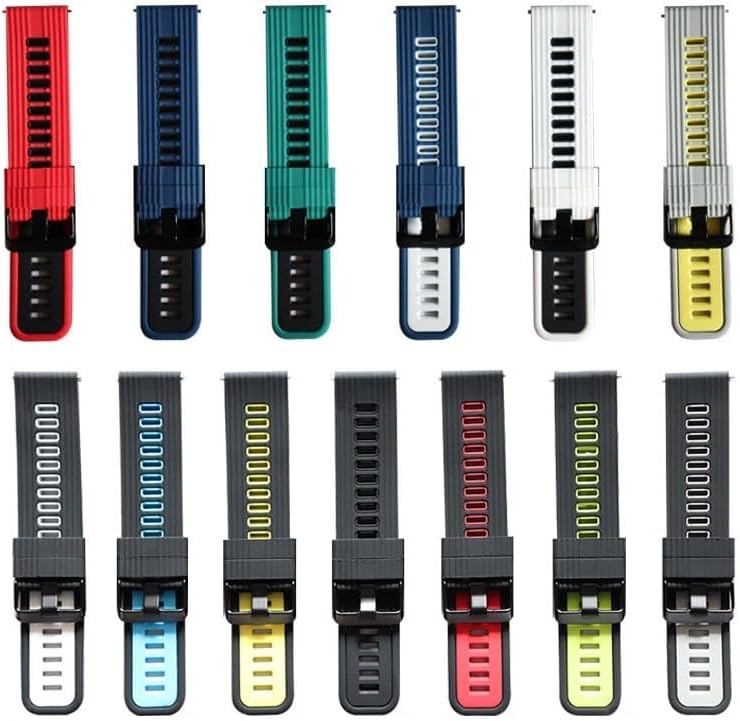 [QOGGMSGZQ] クイックリリース デュアルカラー シリコン製交換用ウォッチバンド 20mm 22mm GT3、Galaxy