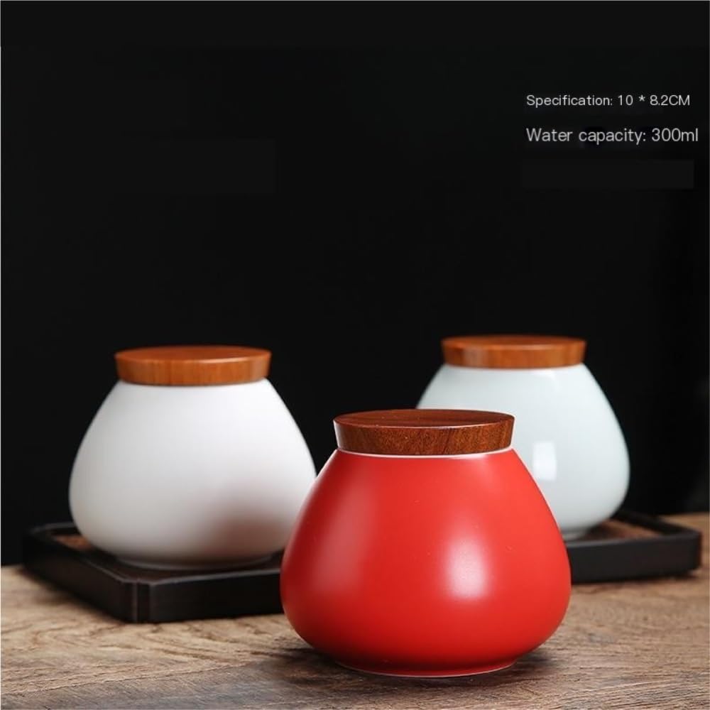 Pojemnik na herbatę w słoiku, vintage, mały, przenośny, ceramiczny, z uszczelnieniem, chiński, pojedynczy pojemnik na herbatę (B)