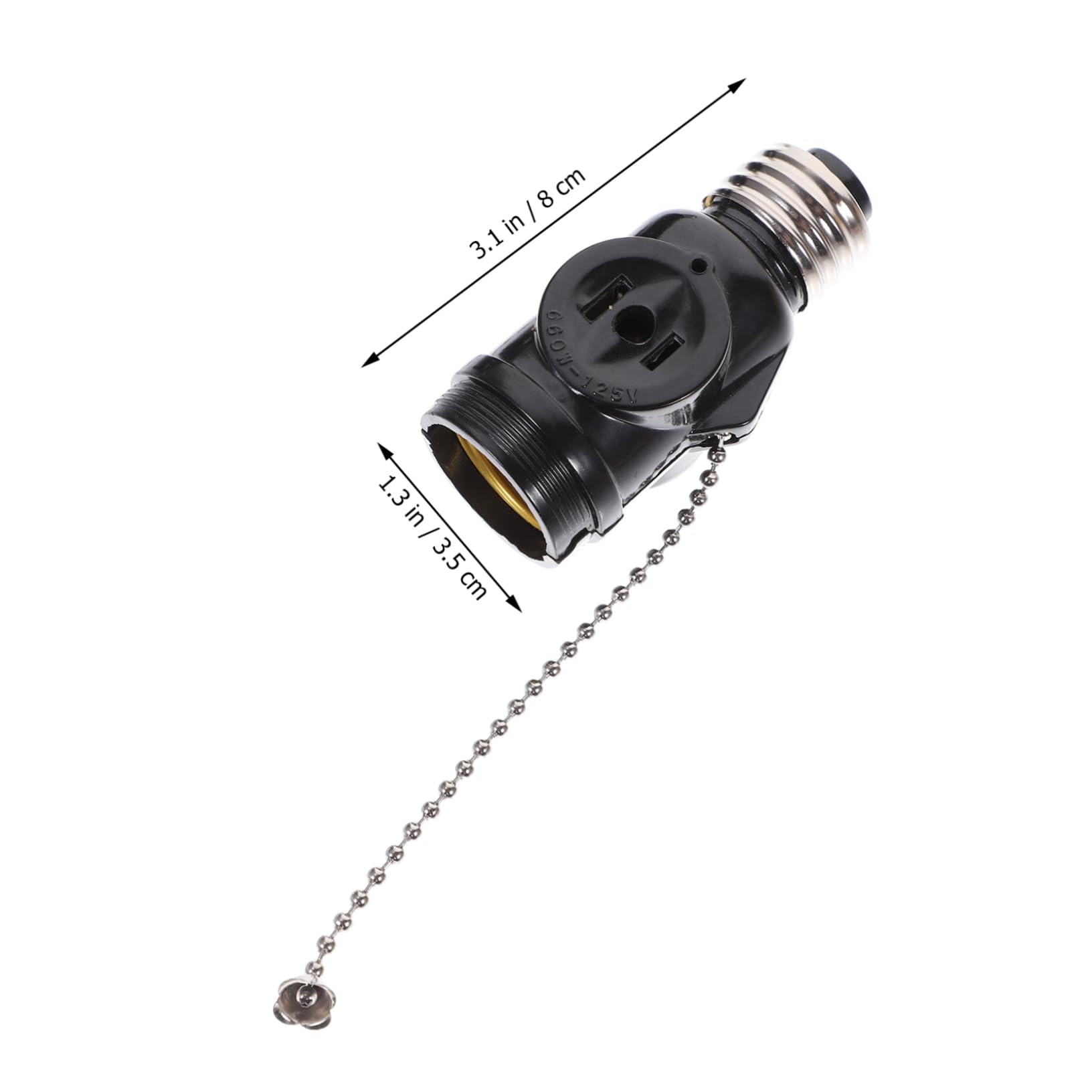 Angoily 2piezas Cabezal De Lámpara Con Cremallera Adaptador De Base De Lámpara De Baquelita Unidades Para Portalámparas Con Enchufe Hembra