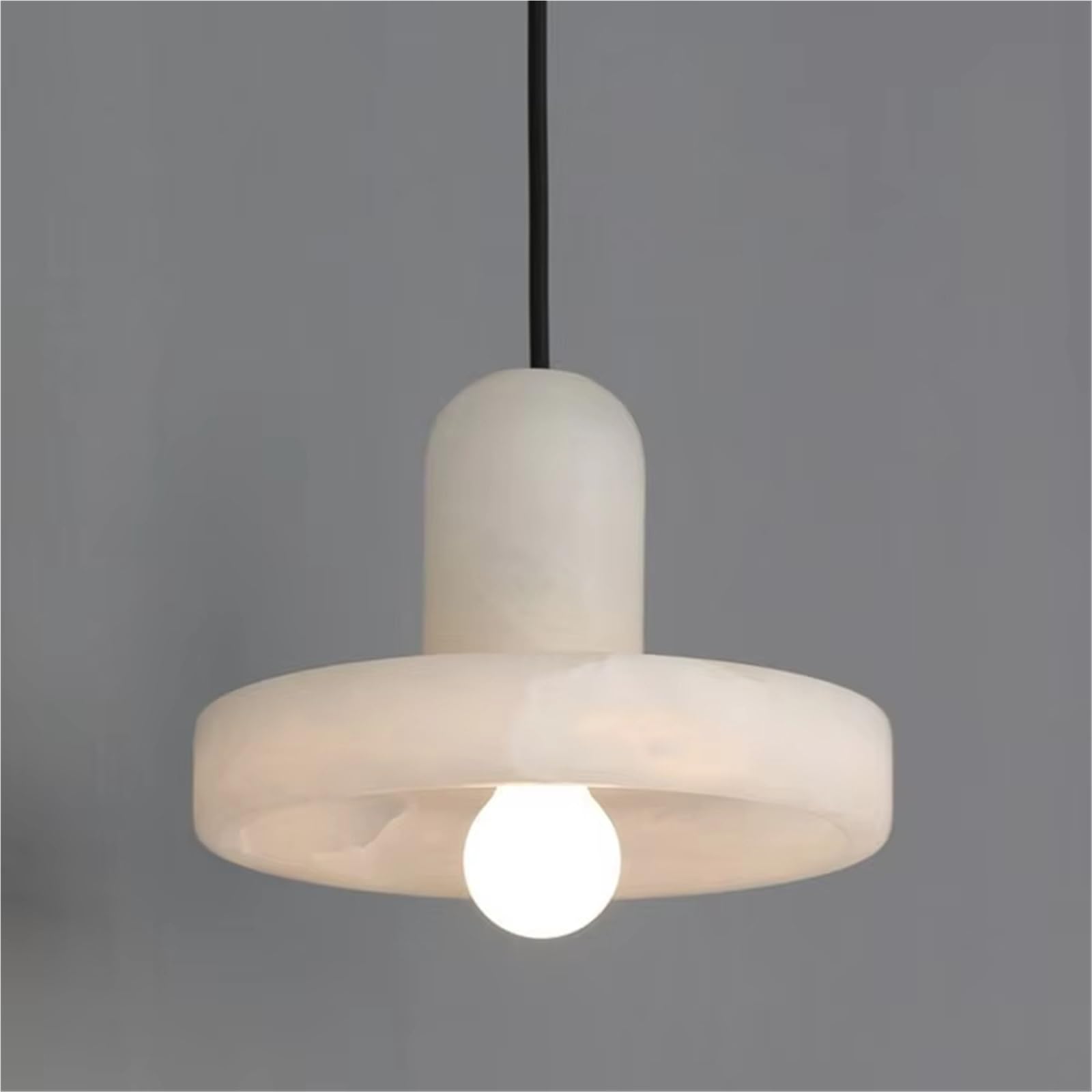 ASerZenith Marble Restaurant Small Chandelier Copper Pendant Lighting Bedroom Bedside Led Hanging Lamp,Warm Light-22Cm