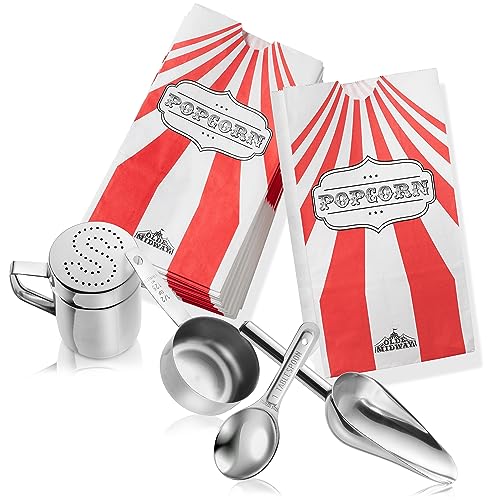 Olde Midway Movie Theater-Style Popcorn Machine Maker with 8-Ounce Kettle - Red, Vintage-Style Countertop Popper