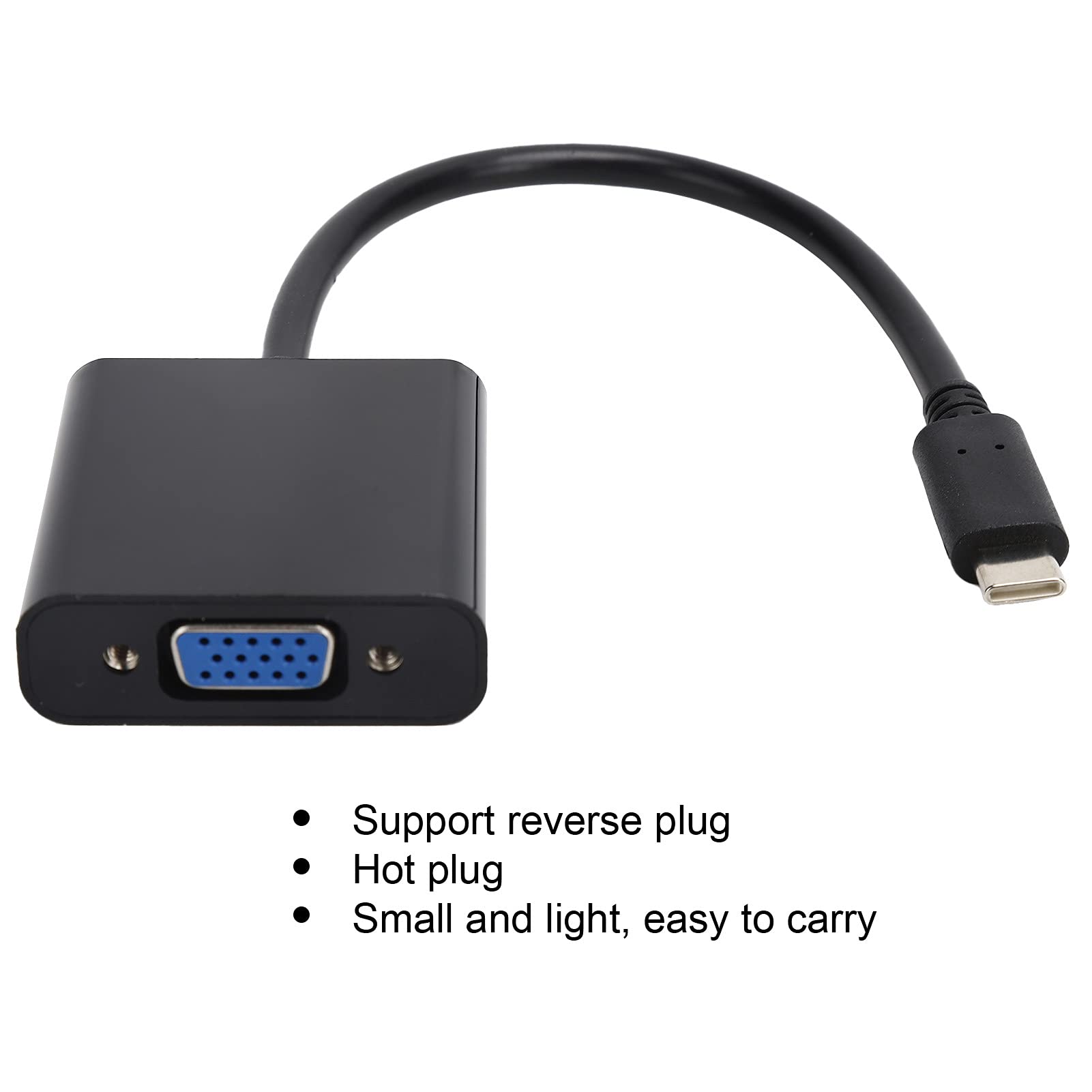 Adaptateur USB-C Vers VGA BROLEO - Câble 25 Cm, Aluminium, 10 Gbit/s, Pour Présentation PC Portable