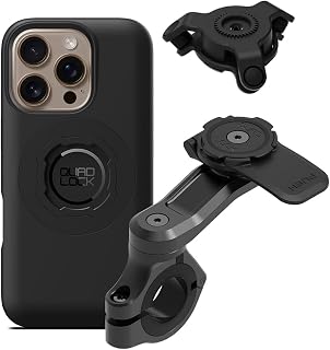 Quad Lock Phone Mount for Motorcycle Handlebar PRO with Vibration Damper and MAG Case for iPhone 16 Pro