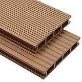 vidaXL WPC Terrassendielen Hohlkammer 10m² 2,2m 25mm Teak Komplettset Diele