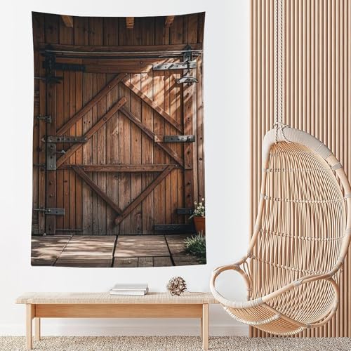 Tapisserie murale bois de grange en tissu premium doux pour intérieur raffiné