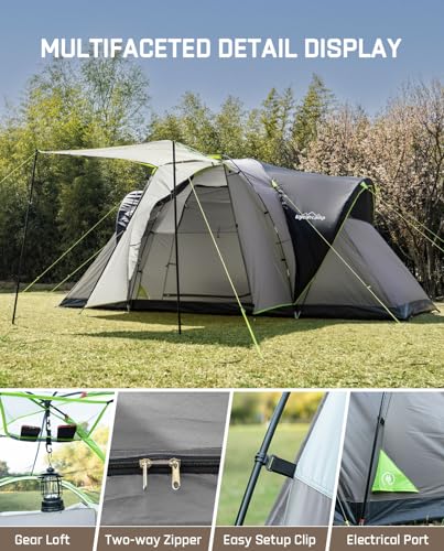 LOYEAHCAMP 8 Person 3 Room Tent