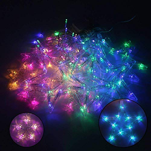 Image of Desidiya 12 Stars LED Multicolor String Lights for Indoor and Outdoor Decor - Perfect for Diwali, Parties, Events, and Home Decoration