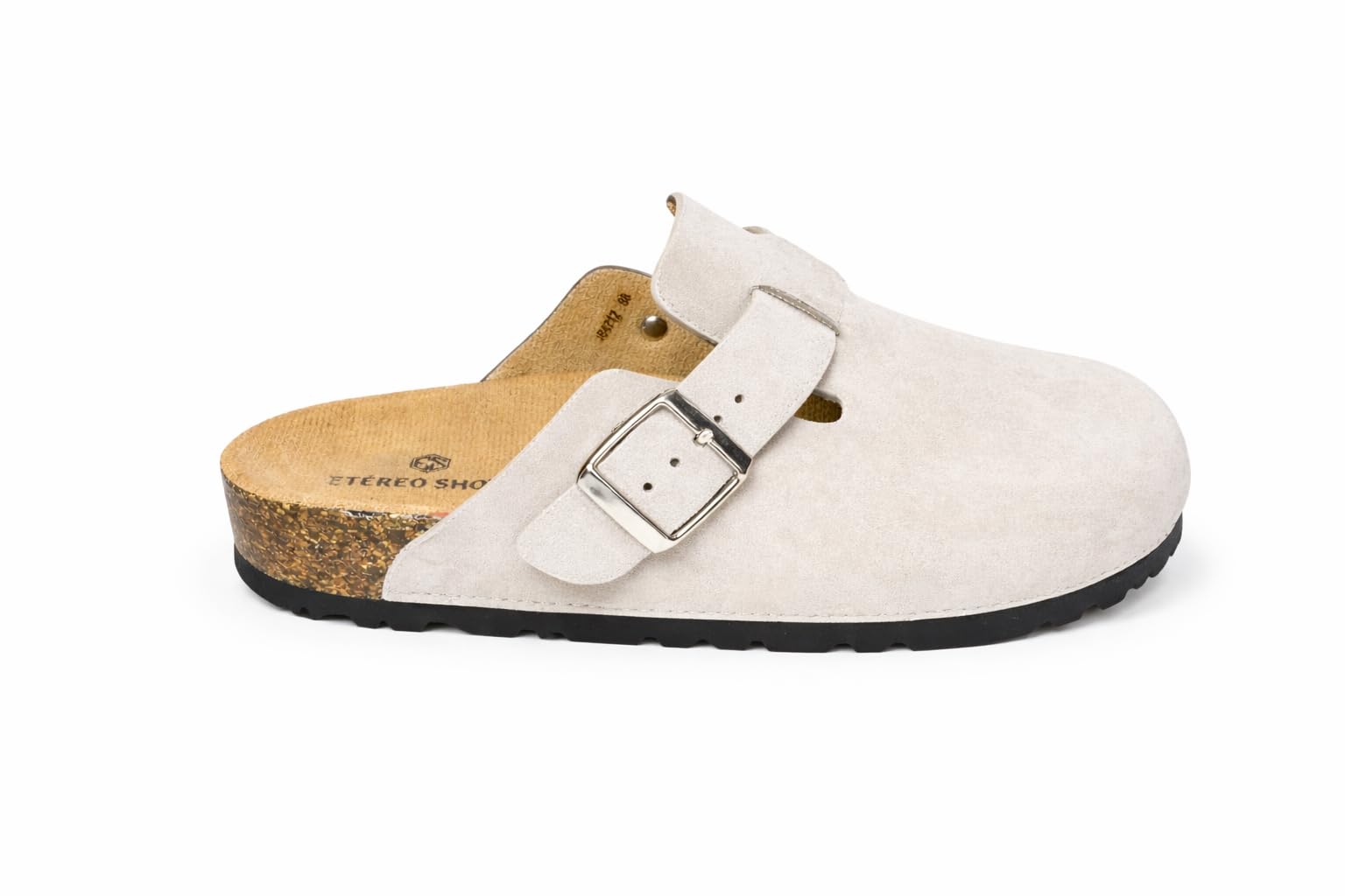 Zuecos Mules Mujer Cómodos de Corcho Cerrados con Hebilla Ajustable Pantuflas Antideslizantes para Casa Trabajo Jardín, Sandalias Casual Negro Marrón Beige 36-41