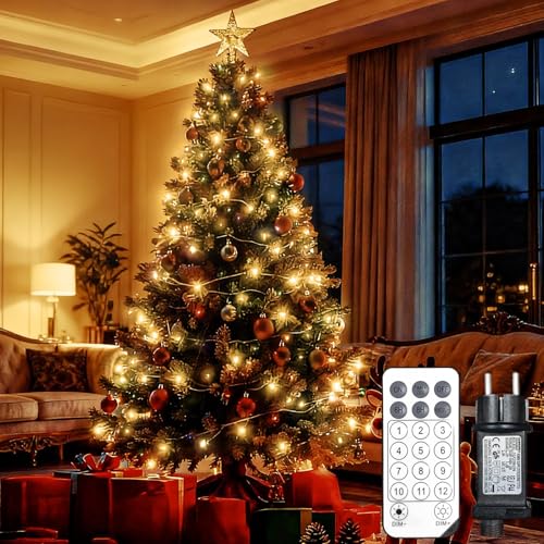 LED Lichterkette Weihnachtsbaum, 600 LEDs Warmweiß Lichterketten...