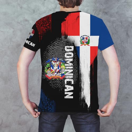 Dominican Flag T-Shirt Dominican Emblem Tee Printed Crewneck Short Sleeve Casual Sports Top Jersey Unisex4