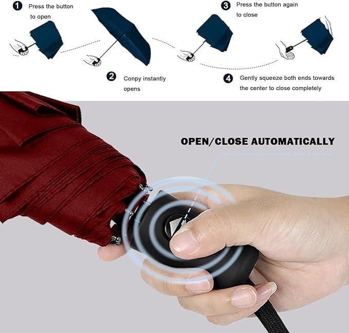 Image of G4Free UPF 50+ UV Protection Large Travel Umbrella 46 Inch Auto Open Close Windproof Sun Blocking Umbrella