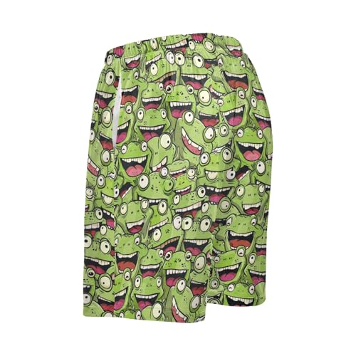 Frog Head Mens Pajama Shorts Soft Pants Lounge Sleepwear Bottoms with Drawstring & Pockets3