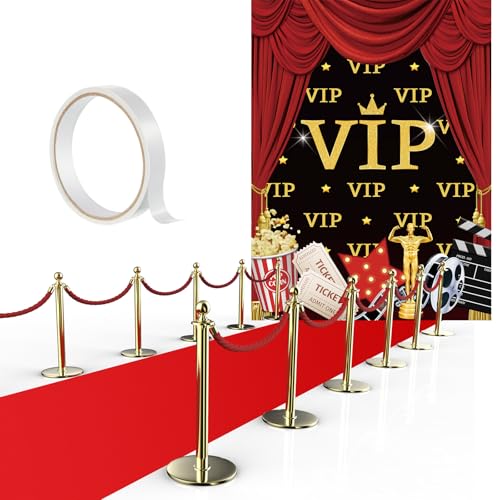 Toile de fond VIP rouge 2x1,5m pour décorer un anniversaire cinéma