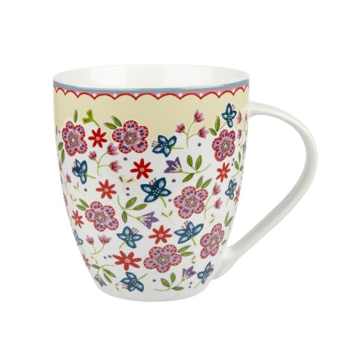 The Caravan Trail - Penryn Fine China Crush Shape Floral Mug - Single