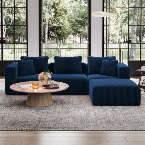 Image of Avenco 106-inch L-Shaped Modular Sectional Sofa Couch with Ottoman