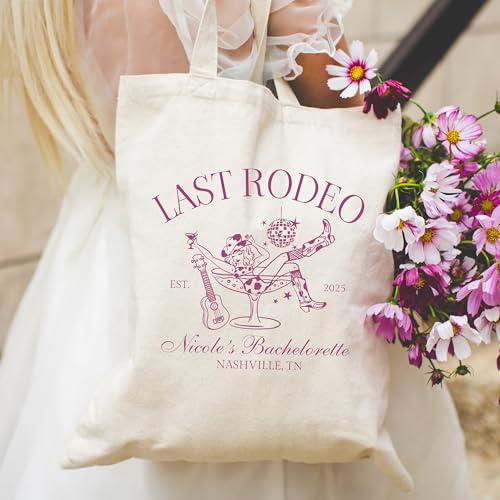 Bolso tote personalizado para despedida de soltera temática vaquera 'Last Rodeo' miniatura 2
