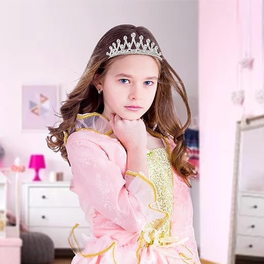 Miniatura 7 de Paquete de 6 diademas de tiara de cristal, corona de princesa plateada, diadema de diamantes de imitación para mujeres, niñas, accesorios para el