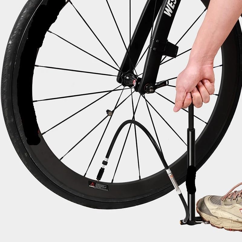 160 PSI Hochdruck-Fahrradpumpe mit Manometer for AV/FV-Reifen Für Basketball, Fußball und Volleyball