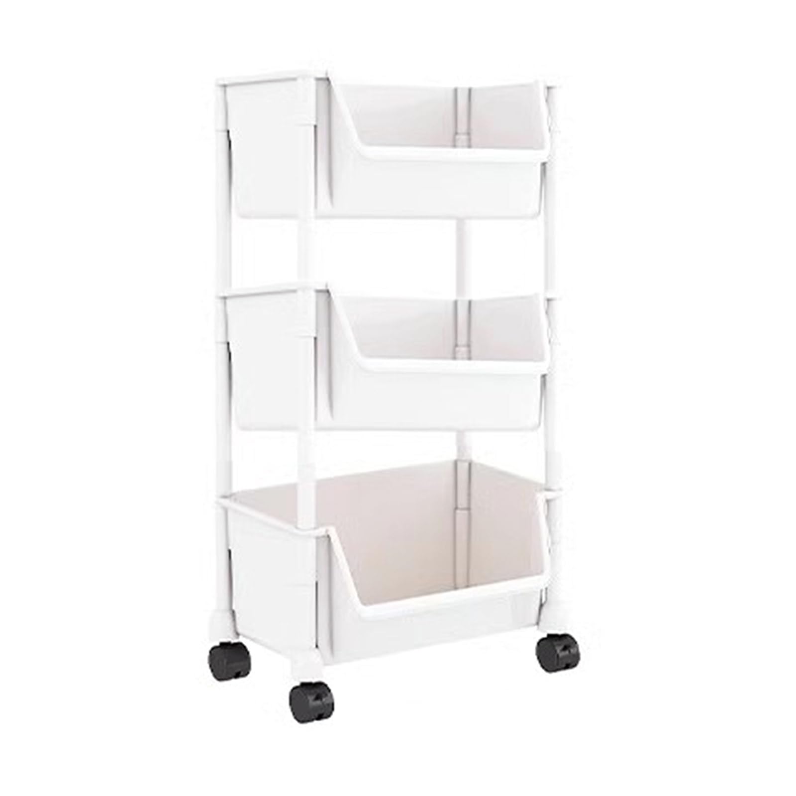Tsophreniq Multilayered Slimline Mobile Shelving Unit Unique Slimline Storage Shelves with Easy Casters and Hanging Hooks Mobile Shelving Unit
