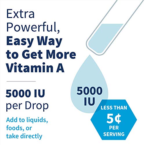 Klaire Labs Micellized Vitamin A Liquid 5000 Iu Vit A Per Drop - Vitamin A Palmitate & Beta Carotene Drops - Eye & Immune Support - Hypoallergenic Bioavailable Liquid Supplement (1 Oz / 600 Servings) #TOP1