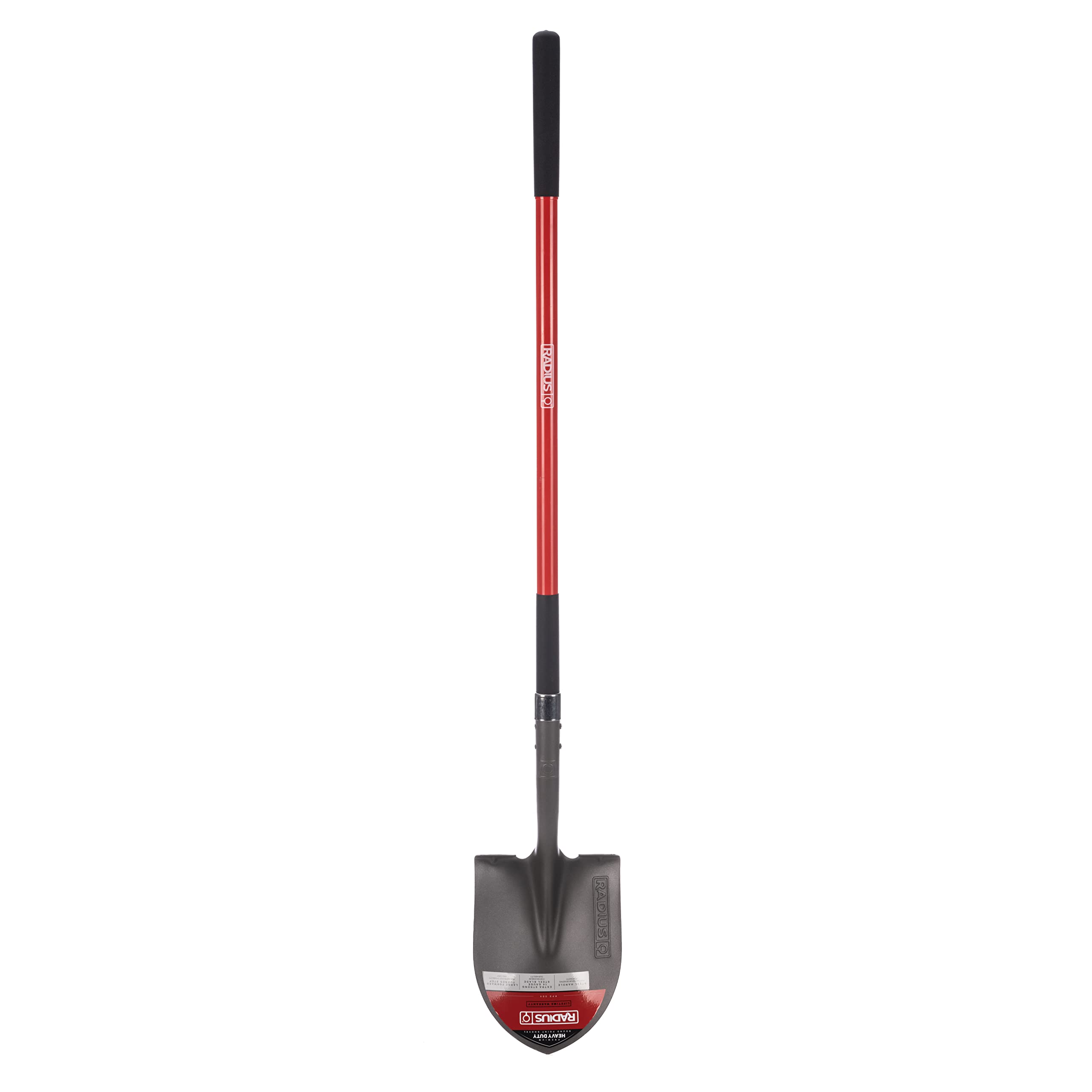 58-in Long Handle Round-Point Shovel, Steel Shaft, Steel