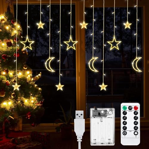 Lypumso LED Lichterkette Ramadan, 3.5M Lichtervorhang Fenster Innen...