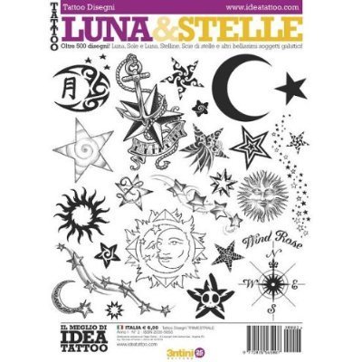 Tattoo Book of Various Style Moons and Stars Illustrations Luna & Stelle/Tattoo Flash Book Books/Tattoo Flash Art
