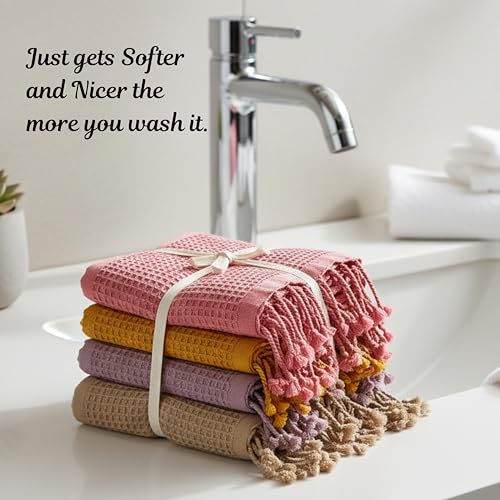 Image of Waffle Bath Towel(Parent) (Biscuit & Brick, Pack of 2)