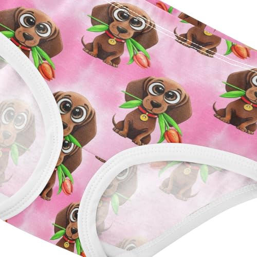 Toddler Girls Underwear 2t Cotton Little Girl Panties Stylish Kids Undies Briefs Cute Dachshunds Pink Animal4