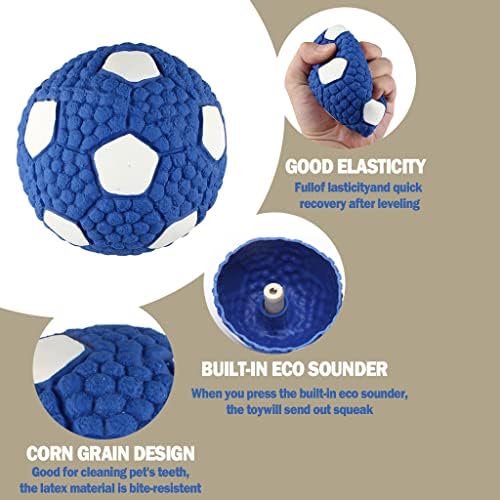 IFOYO Dog Toy Ball, Dog Football Toy, Squeaky Latex Rubber Dog Toy Balls Bite Resistant Teeth Training Toys for Dogs,9.5cm/3.74in