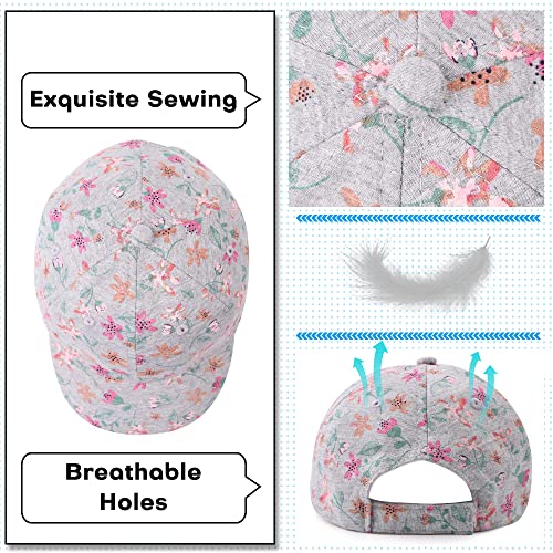 Plain Toddler Baseball Hat Unisex Cotton Kids Trucker Hat Adjustable Baby Boys Sun Caps Girls Baseball Cap 1-5Y (50Cm(1-3Y), Flower) #TOP3