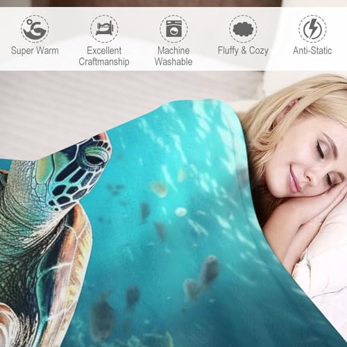 Couverture Polaire Tortue Douce Chaude Toutes Saisons Flannel