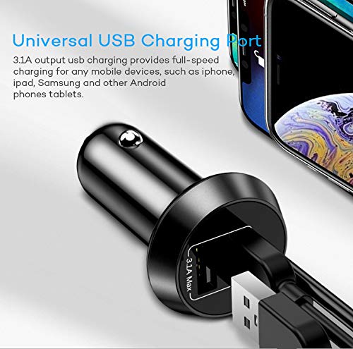 FouceClaus Car Charger for Philips, DBPOWER, Sylvania, UEME, APEMAN Portable DVD Player, 12V Car Cigarette Plug Portable DVD Player Power Cord with Dual USB Ports (6.6Ft Cable)