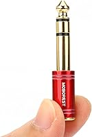 Vista 9 de MOBOREST Adaptador de Cobre Puro Macho de 1/4 a Hembra de 1/8, Adaptador Estéreo Macho de 6.35mm a Conector Hembra de 3.5mm, Paquete de 2 Rojo