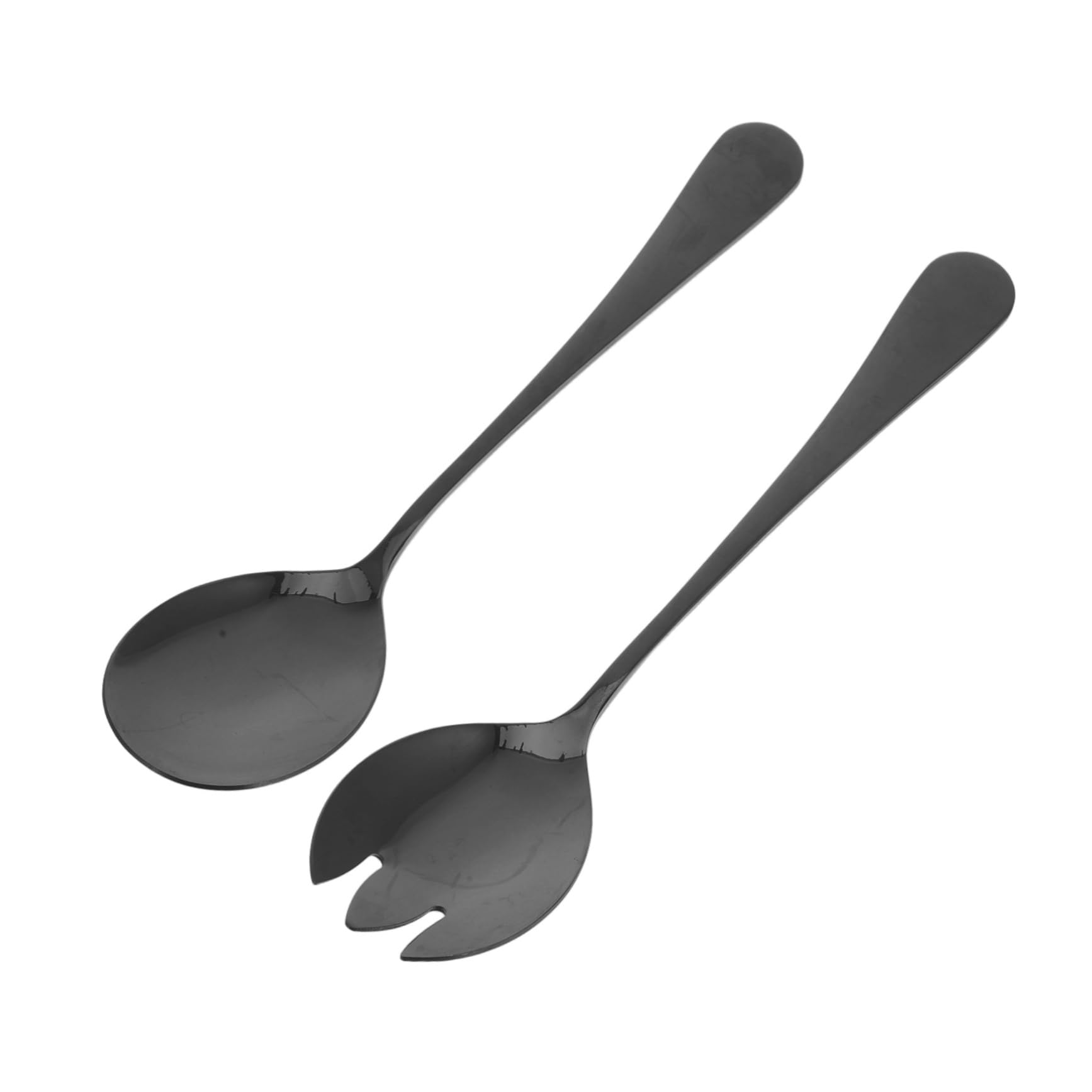 SOLUSTRE Stainless Steel Salad Serving Spoons Forks 2-piece Salad Utensil Set Ergonomic Design for Easy Serving