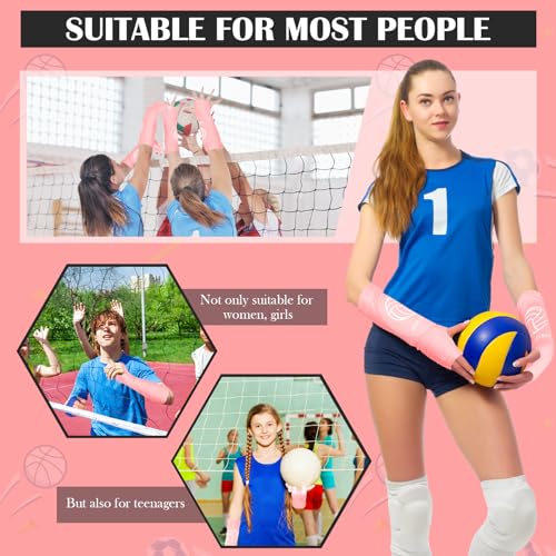 Shappy 2 Pcs Volleyball Arm Sleeves Forearm Sleeves Volleyball Arm Pads for Boys Girls Teen Youth Wrist Guard (Pink,Large) - 4