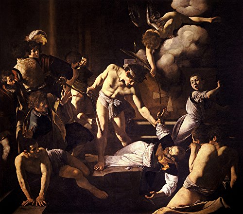 Cuadro de El martirio de San Mateo de Caravaggio en marco negro chico 2