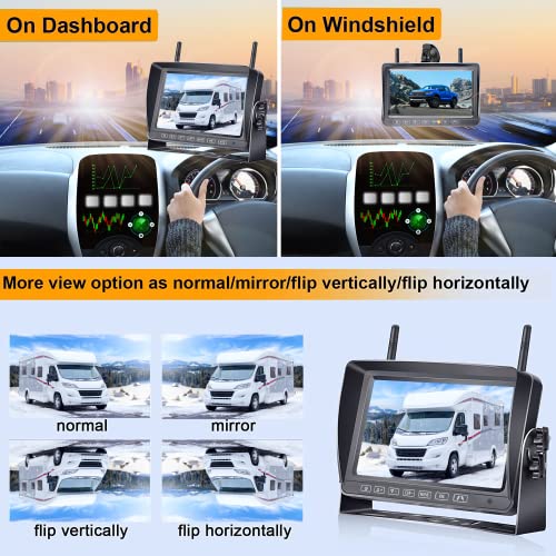 Rv Backup Camera Wireless Hd 1080P 2 Infrared Night Vision Bluetooth Rear View Cam 7‘’Dvr Touch Key Monitor Kit Adapter For Furrion Pre-Wired Rv Trailer Truck Camper Van Crane 4 Channels Sinuoer Y87 #TOP4