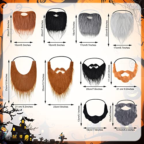 Willbond WILLBOND-MUSTACHE BEARDS-01 10 Pcs Fake Beards Costume Beard Old Man Mustache Costume thumb #1