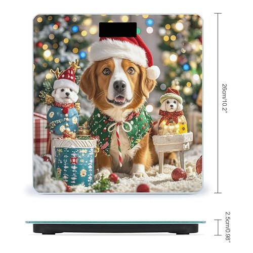 Báscula Digital Merry Christmas Dog de Vidrio Templado miniatura 2