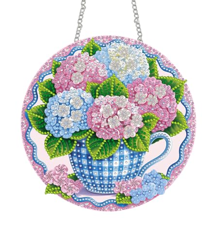 SKRYUIE Flower Hanging Pearl Diamond Art Kits for Adults Suncatcher A40
