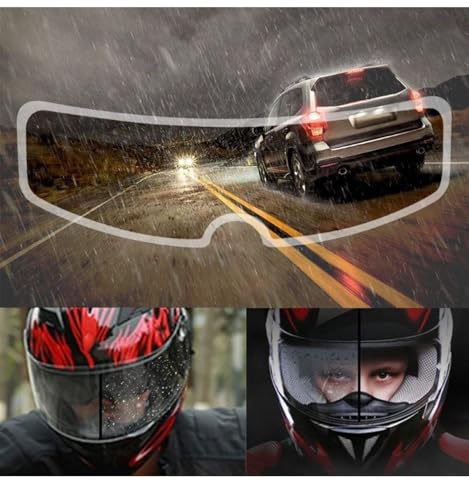 Sis ve Yağmur için Motosiklet Kaskı Buğu Önleyici Film; Şeffaf ve Su Geçirmez, Kolay Uygulama, Kask Kalkanı Koruyucu, Yüksek Görüş Netliği, Dayanıklı ve Uzun Ömürlü Tasarım