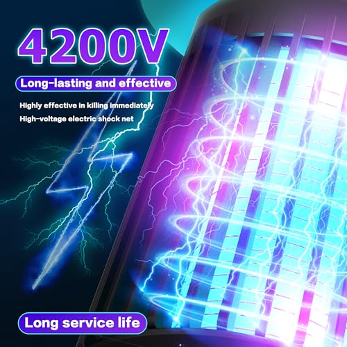 Image of 2026 Upgraded Mosquito Killer Lamp, 4200V Electric Bug Zapper for Indoor & Outdoor, Rechargeable LED Night Light - Safe for Baby & Family, Camping, Backyard, Terrace