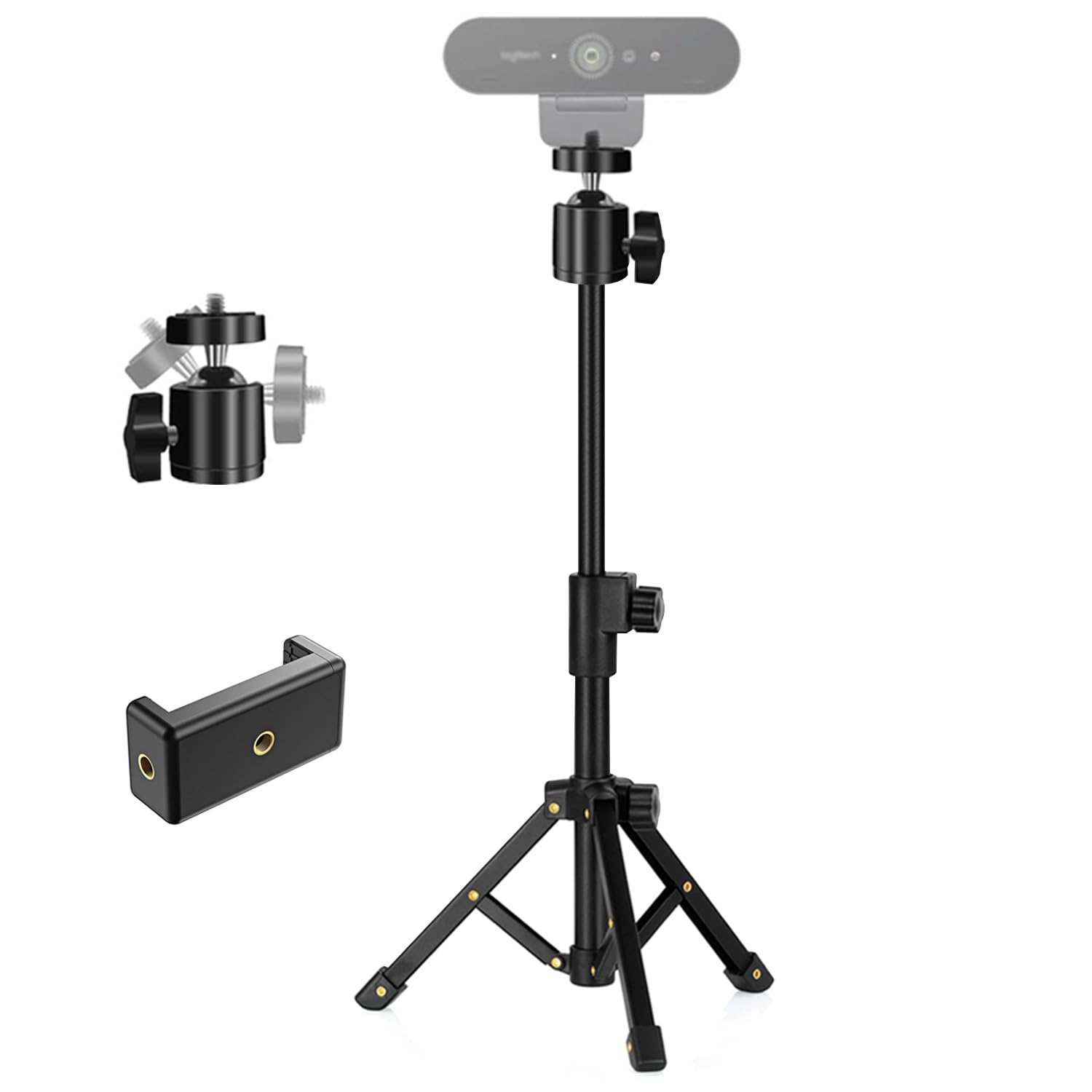 Webcam Tripod Stand Extendable Webcam Stand for Desk Small Camera Tripod for Logitech Webcam C922 C930e C920S C920