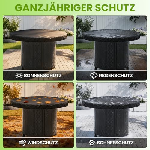 YedZen Feuerplatte Abdeckung, 600D Oxford PVC für ø100cm Feuerplatte mit Kordelzug, Rund Grillplatte Feuertonne Schutzhülle für Plancha, Wasserdicht Anti-UV Grillplatte Schutzhülle