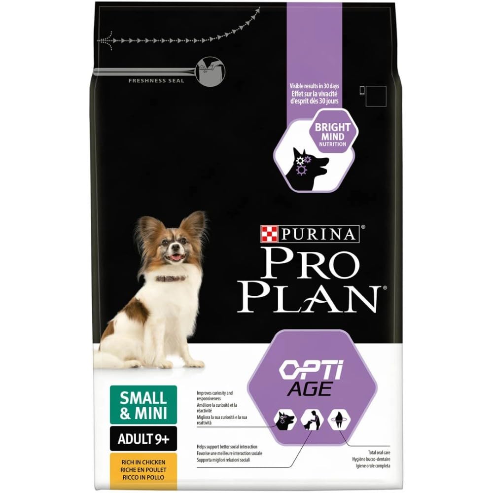 Pro Plan Purina Comida Seco Para Perro Adulto Pequeño Y Mini 9+ Con Optiage, Sabor Pollo - 3 Kg