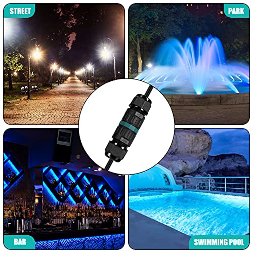 Kabelverbinder Wasserdicht IP68 - Kabelverbinder Wasserdicht 3-polig Erdkabel Verbindungsmuffe für Ø5-12 mm Kabeldurchmesser, 2 Wege Wasserdichte Abzweigdose IP68 für Garten, Outdoor, Boden