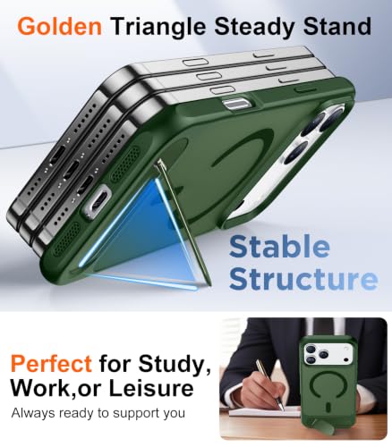 Image of Temdan Designed for Phone 18 Pro /17 Pro Case, [Built-in Invisible Kickstand][Compatible with MagSafe][Military Grade Shockproof] Slim Translucent Matte Phone Case for Phone 18 Pro /17 Pro 6.3 inch