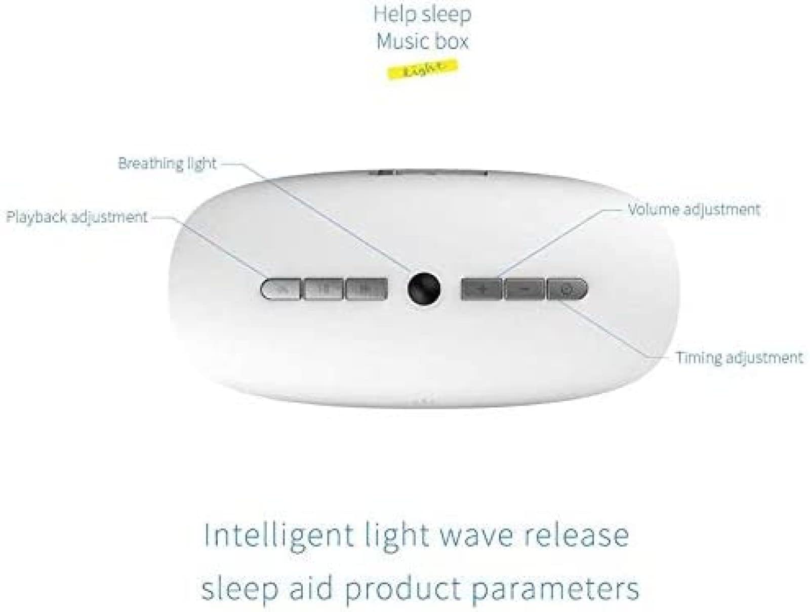 Máquina de Ruido Blanco, Terapia de Sonido para Dormir con luz, máquina de Ruido Blanco Generador de máquina de Sonido para Dormir, 3 Opciones de Temporizador, 15 Sonidos relajantes Naturale